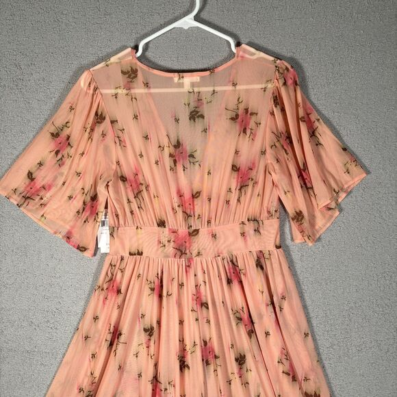 Society And Stitch Size S Printed Lace Maxi Kimono Duster Cover Up Spring Flower - Picture 13 of 15